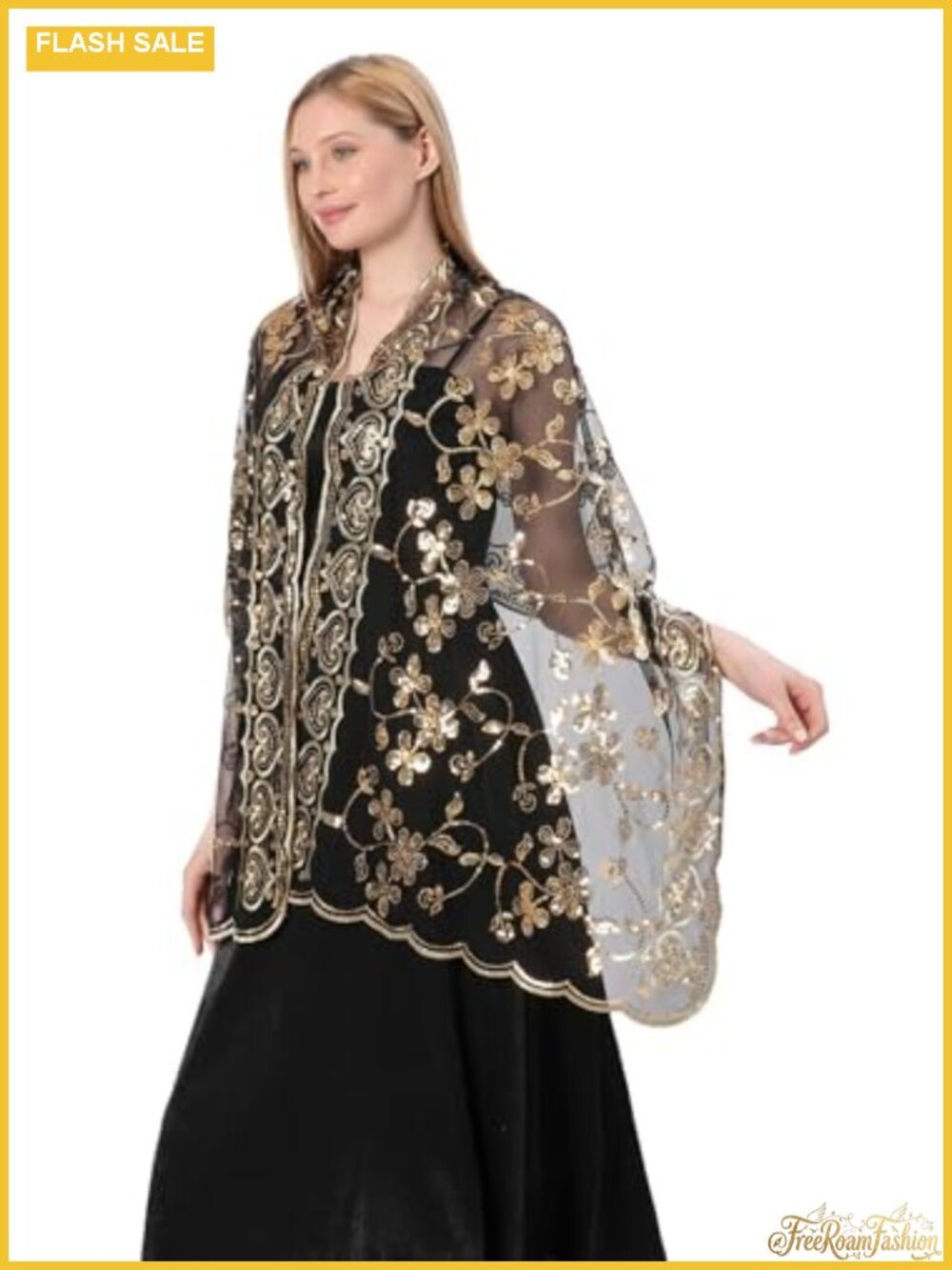 Sequin Shawl Wrap Fringe Glittering Cape Scarf Evening Wedding Party